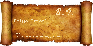 Bolyo Izrael névjegykártya